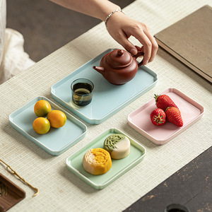 Bandeja rectangular de cerámica china, plato de porcelana para servir frutas, plato para servir té, para mesa de té, hogar, sala de estar, plato para postres - Product Image 2