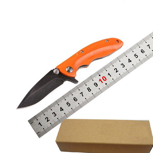 Mango naranja Venta directa de fábrica Novedad Lockback Cuchillo de bolsillo suave Utilidad plegable <span class=keywords><strong>D2</strong></span> Cuchillo plegable de acero completo en blanco