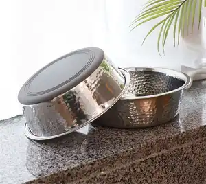 Нескользящая миска для домашних животных из нержавеющей стали