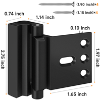 Serrure de renforcement de porte haute sécurité en alliage d'aluminium moderne avec plaque de protection pour usage domestique et hôtelier, installation facile