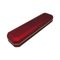 Boîte en plastique rouge personnalisée Boîte à bijoux LED pour bague d'ornement pour collier Boîte à bijoux cadeau de luxe avec lumière