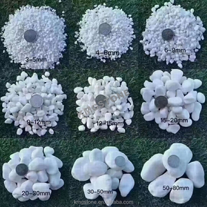 Guijarros de adoquines Piedras de cristal Pequeño mármol estilo chimenea para jardín Aplicación al aire libre Pulido Colorido Blanco liso - Product Image 2