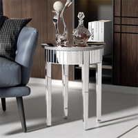 Table d'appoint miroir brillante Table d'appoint pour canapé Table de chevet Meuble d'angle pour couloir