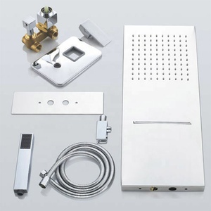 YIDA Hotel de lujo Brass Rainfall Spray Shower System Metallic Thermo Control Pressure Boost Grifos de <span class=keywords><strong>ducha</strong></span> de baño - Product Image 6