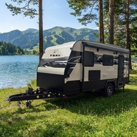 Caravane de voyage tout-terrain motorisée en aluminium de luxe au design moderne, capacité de couchage pour 3 personnes, pour le camping en plein air