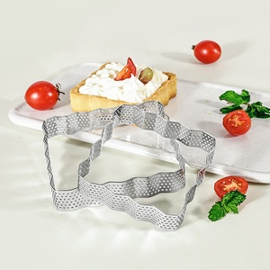 Moule à mousse carré ondulé en acier inoxydable 430, perforé, à rebords festonnés, pour tarte au fromage française et gâteau aux miettes - Product Image 5