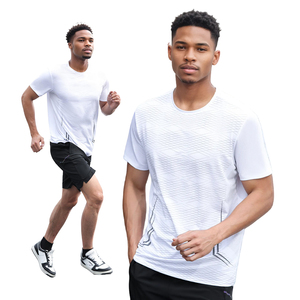 Vêtements de sport pour hommes, t-shirts personnalisés, vêtements d'été pour hommes, t-shirt à manches courtes pour l'été, tenue de sport, t-shirt de fitness uni pour hommes - Product Image 3
