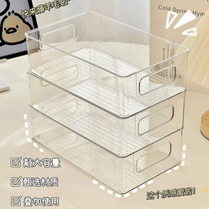 Transparent Storage Basket Rectangle <b>Large</b> Capacity No Lid For <b>Desk</b> Office Student Home Organization - Product Image 1