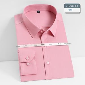 Männer Button Down Regular Fit Party Hochzeit Herren Casual Shirts Nicht-Eisen Solid Stretch Formale Shirts Plus Size Herren Shirts - Product Image 1