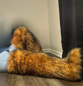 נעליים פרווה מונגוליאנית שיקול נשים נעליים, אפור לבן מגפיים ארוכים לנשים ירך faux גבוה פרוות פרווה ירך מגפי פרווה ירך מגפי פרווה ירך מגפי - Product Image 1