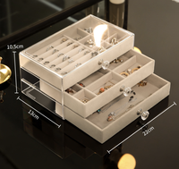Boîte à bijoux de bonne qualité, boîte de rangement pour charmes, boîte de rangement pour bijoux en velours de luxe