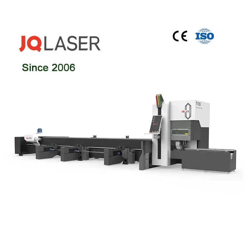 Jq Laser T120 Verticale Buis Lasersnijder 1000W 2000W 3000W Koolstofstaal Roestvrij Staal Aluminium Pijp Lasersnijmachine