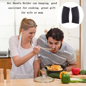 Manchons de protection antidérapants en silicone résistant à la chaleur pour poignées de casseroles et poêles en fonte - Product Image 4