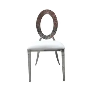 Móveis duráveis moldura de aço inoxidável cadeira de jantar