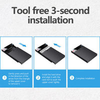 Adaptador de 2.5 SATA a USB 3.0 Tipo-C de 5 Gbps, Promoción, Carcasa de Plástico para Disco Duro, Sin Herramientas, Admite 2 TB y 4 TB, Instalación Sin Tornillos