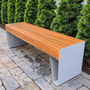 Kommerzielle Terrassen bestuhlung Metall bank Sitz 500kg Kapazität Regens ichere Außen stühle Composite-Kunststoff Holz <span class=keywords><strong>Public</strong></span> Park Bank - Product Image 1