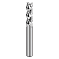 Fraise à queue longue en carbure monobloc à 3 dents pour aluminium, finition miroir haute brillance, pour usinage CNC