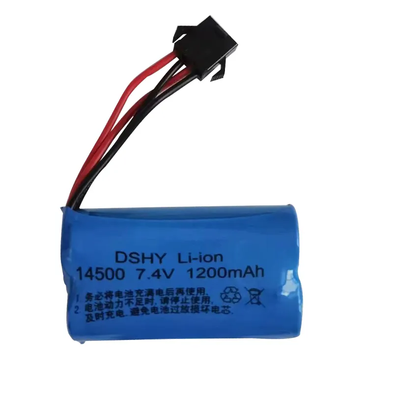 Lithium Ion Battery 1200mAh nhà máy trực tiếp cho RC máy bay bán buôn có thể sạc lại Li-ion Battery SM-4P cắm 14500 7.4 Volt