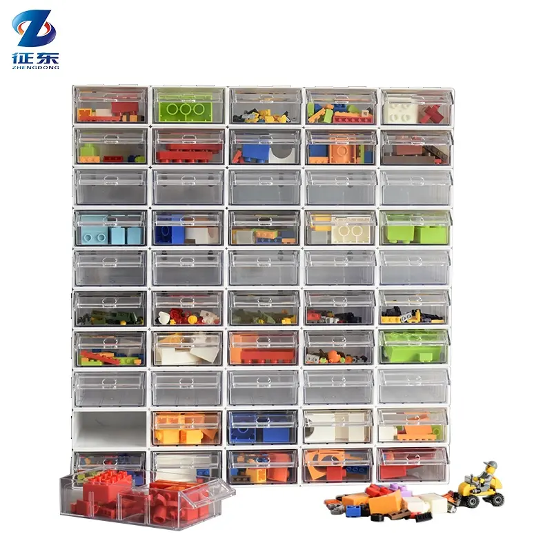 Boîte de rangement à tiroirs de Lego, articles transparents empilables, bon marché et Durable pour jouets divers