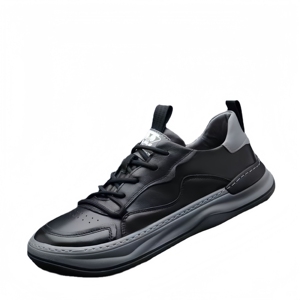 Chaussures en cuir blanc tendance pour hommes, en cuir véritable, respirantes, résistantes aux odeurs, doublure en maille, chaussures décontractées souples - Product Image 1