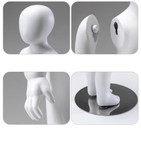 Maniquí Infantil de Cuerpo Completo en Fibra de Vidrio Blanco Mate, Maniquí para Niños Pequeños para Exhibición de Ropa en Tiendas
