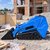Mini-chargeuse LOGWAY avec chenilles en caoutchouc de 200 mm pour opérations en espaces étroits, idéale pour l'entretien des propriétés, compatible OEM/ODM