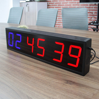 Jam Timer Digital LED CHEETIE CP50D Ekstra Besar 4 Inci untuk Gym, Jam Dinding Latihan, Timer Interval yang Dapat Diprogram untuk Gym