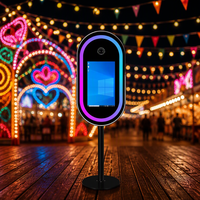 Photomaton ovale rond Love 21,5 pouces avec miroir magique DSLR et logiciel pour événements