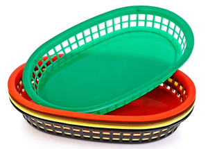 Food Service French <b>Fries</b> <b>Basket</b> Oval Plastic Fast Food <b>Baskets</b> - Product Image 2