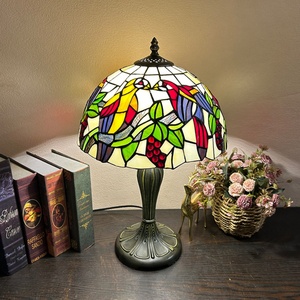Lámpara de Techo LongHuiJing con Pantalla de Vidrio Estilo Europeo, Diseño de Aves, Multicolor Mediterráneo, 12 Pulgadas, LED, Ajustable, Ecológica - Product Image 3