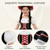 Gaun Gaya Putri Bavaria Tradisional untuk Dewasa, Kostum Terinspirasi Oktoberfest, Pakaian Pesta Halloween Cosplay untuk Anak Perempuan, Kostum Panggung