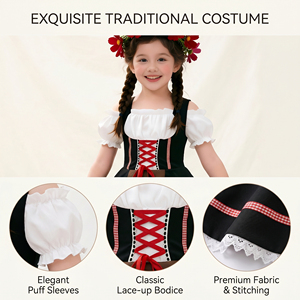 Robe traditionnelle bavaroise <span class=keywords><strong>pour</strong></span> <span class=keywords><strong>adultes</strong></span>, style princesse, costume inspiré <span class=keywords><strong>de</strong></span> l'Oktoberfest, tenue <span class=keywords><strong>de</strong></span> scène <span class=keywords><strong>pour</strong></span> filles, déguisement d'Halloween, fête cosplay - Product Image 2