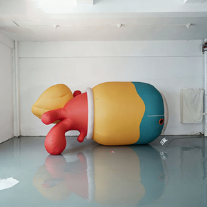 Modèle publicitaire interactif gonflable ludique et mignon en forme de citron avec logo, pour installation décorative commerciale et événementielle - Product Image 3