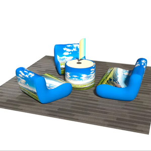 Canapé gonflable personnalisé Rapid Meris avec pompe à air électrique et impression par transfert thermique pour événements et expositions RACES - Product Image 1
