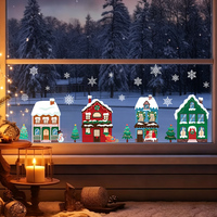 Autocollant de Noël statique pour fenêtre, électrostatique, double face, réutilisable, décoration de maison, autocollant détachable