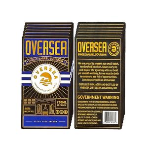 Fiesta DE BODA privada de lujo logotipo personalizado impresión Negro <span class=keywords><strong>Azul</strong></span> hoja de oro textura <span class=keywords><strong>etiqueta</strong></span> vino whisky cerveza <span class=keywords><strong>etiqueta</strong></span> - Product Image 1