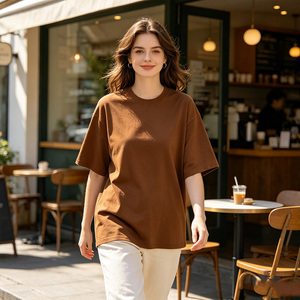 Camiseta Blanca de Cuello Redondo para Mujer, Corte Holgado, Manga Corta, 100% Algodón Jersey, Color Sólido, Informal, para Verano - Product Image 6
