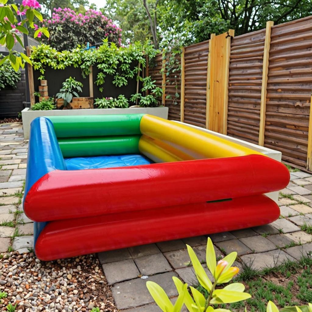 สระน้ำเป่าลมสองชั้น หนา 0.7 มม. ขนาด 3*5 เมตร