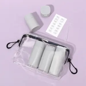 Travel Size Containers Bottles Gray 100ml 80ml 50ml 15g Refillable Squeezable Travel Toiletries Lotion Bottles