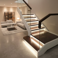 Profil de nez de marche d'escalier LED noir - Profil en T en alliage d'aluminium pour décoration d'escalier, surface anodisée, CRI 90 |   Soudage et pliage