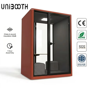 UNIBOOTH - Cabina <span class=keywords><strong>de</strong></span> Reuniones Acústica <span class=keywords><strong>de</strong></span> Lujo, Privada, 33dB, ISO 23351, ASTM-E84, Ignífuga, <span class=keywords><strong>de</strong></span> Montaje Rápido, para Laboratorio Creativo, Taller, Venta al por Mayor - Product Image 1