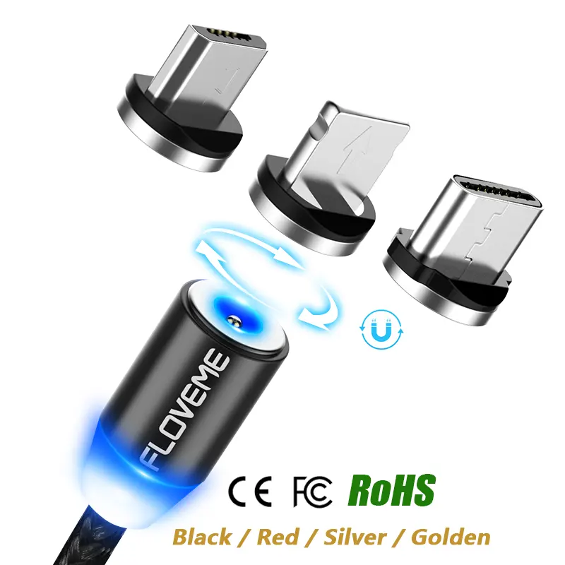 1 Beispiel OK CE FCC ROHS Magnetisches Handy-Ladekabel FLOVEME Benutzer definiertes Aufladen des Mobiltelefons Magnetisches USB-Kabel