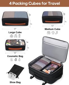 Mochila <span class=keywords><strong>de</strong></span> viaje impermeable grande para ordenador portátil, bolsillo para zapatos aprobado <span class=keywords><strong>de</strong></span> mano geométrico Oxford para <span class=keywords><strong>vuelos</strong></span>, embalaje <span class=keywords><strong>de</strong></span> equipaje para hombres/mujeres - Product Image 2
