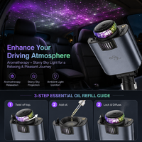 Nouveau chargeur de voiture 4-en-1 45W avec aromathérapie, lumière étoilée, deux prises rétractables, charge rapide Type-C pour adaptateur Android iPhone