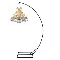 Ensembles de décoration et fournitures de mariage : Arche en fer, support noir, lustre, décoration de table extérieure robuste et durable