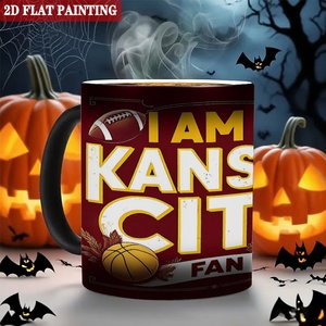 Mug pour fan de Kansas City, 11 oz, en céramique, changeant de couleur à la chaleur - Product Image 6