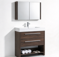 Meubles de salle de bain modernes sur pied avec miroir inclus, en PVC résistant à l'eau, style canadien, pas cher, d'occasion