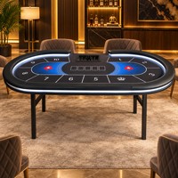 Table de poker de casino personnalisée YM 83 pouces, amovible et pliable, avec pieds en acier et roulettes