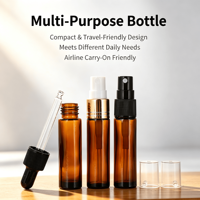 Flacon compte-gouttes en verre ambré 10 ml anti-lumière pour huiles essentielles et huiles médicinales avec bouchon en bois brun foncé