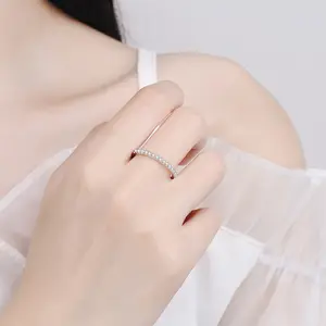 Бижутерия на заказ, 925 кольцо из стерлингового серебра, обручальное кольцо VVS, круглое кольцо из муассанита в стиле хип-хоп